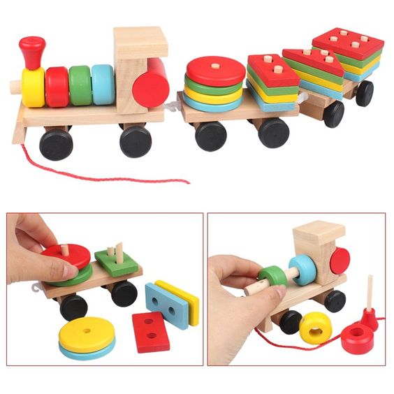 TREN EN MADERA FIGURAS GEOMETRICAS